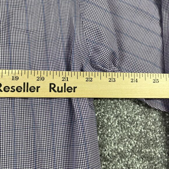 Brooks Brothers Dress Shirt Mens Medium Non Iron Cotton Button Down Plaid Purple - Picture 12 of 14